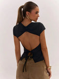 Top casual con espalda descubierta