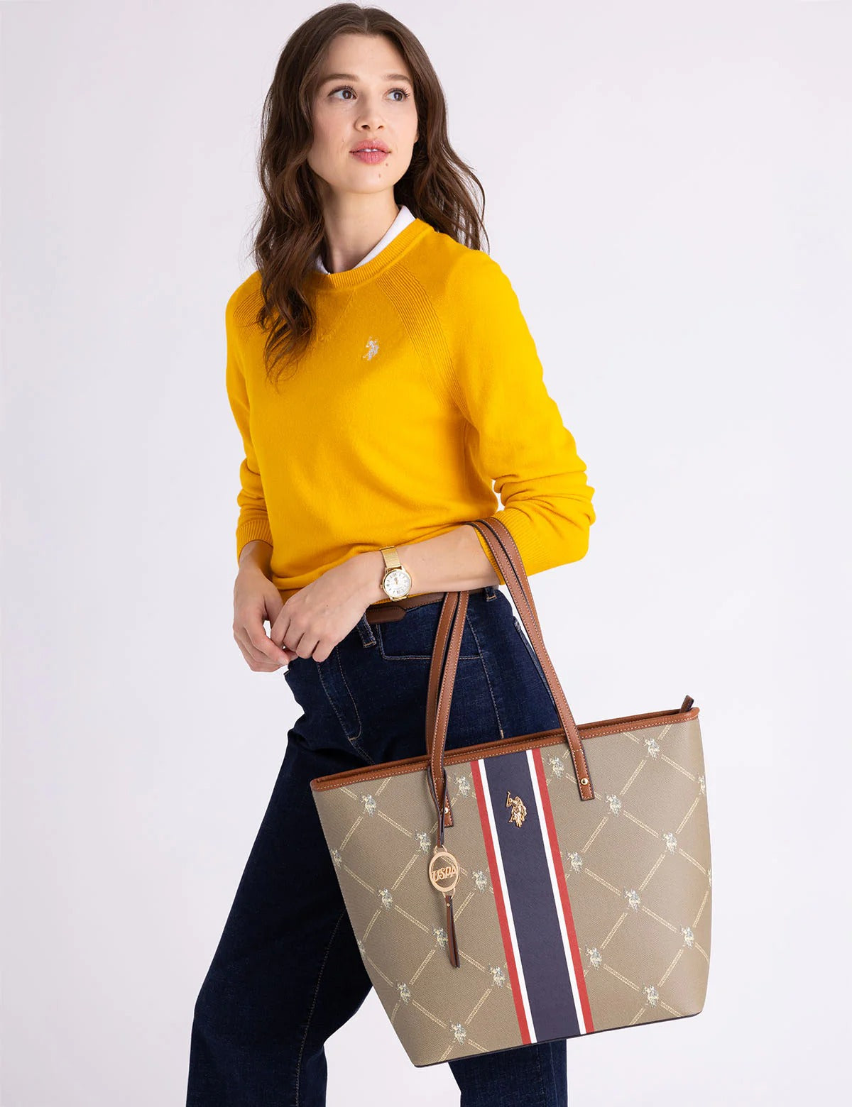 Cartera tipo tote grande con logo