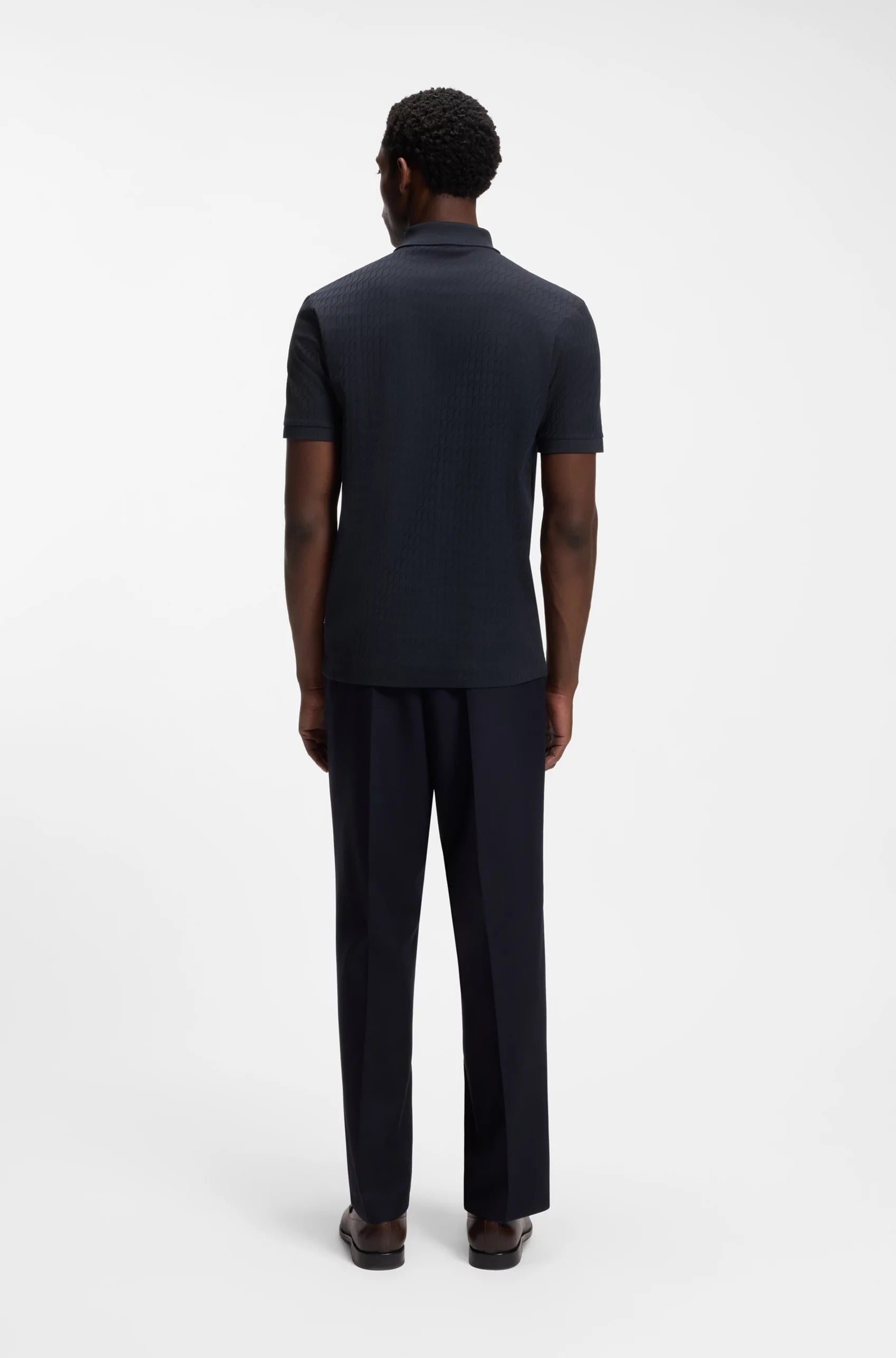 Chemise de algodón con jacquard geométrico