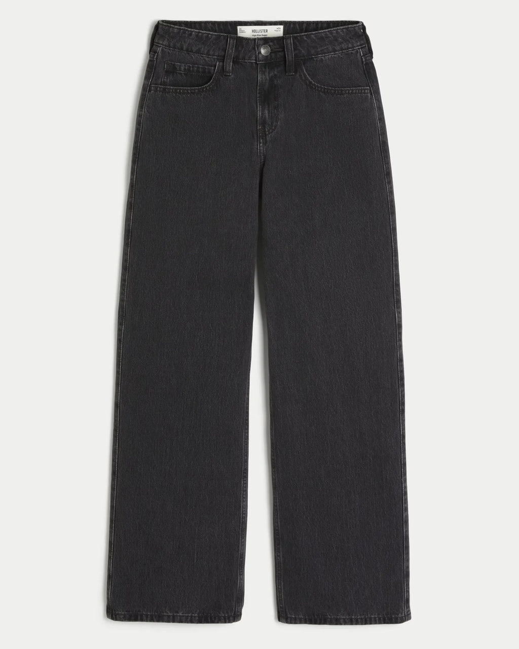 Jeans anchos de tiro alto con prelavado