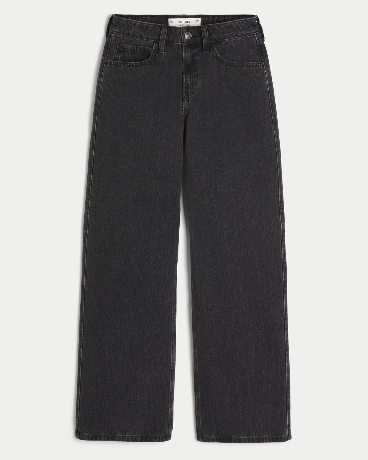 Jeans anchos de tiro alto con prelavado