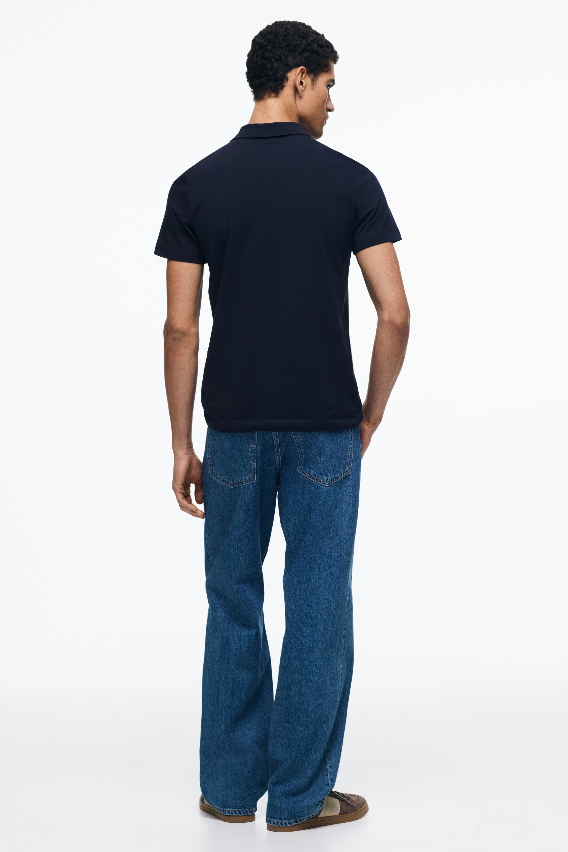 Chemise ajustada de algodón unicolor