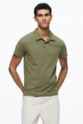 Chemise ajustada de algodón unicolor