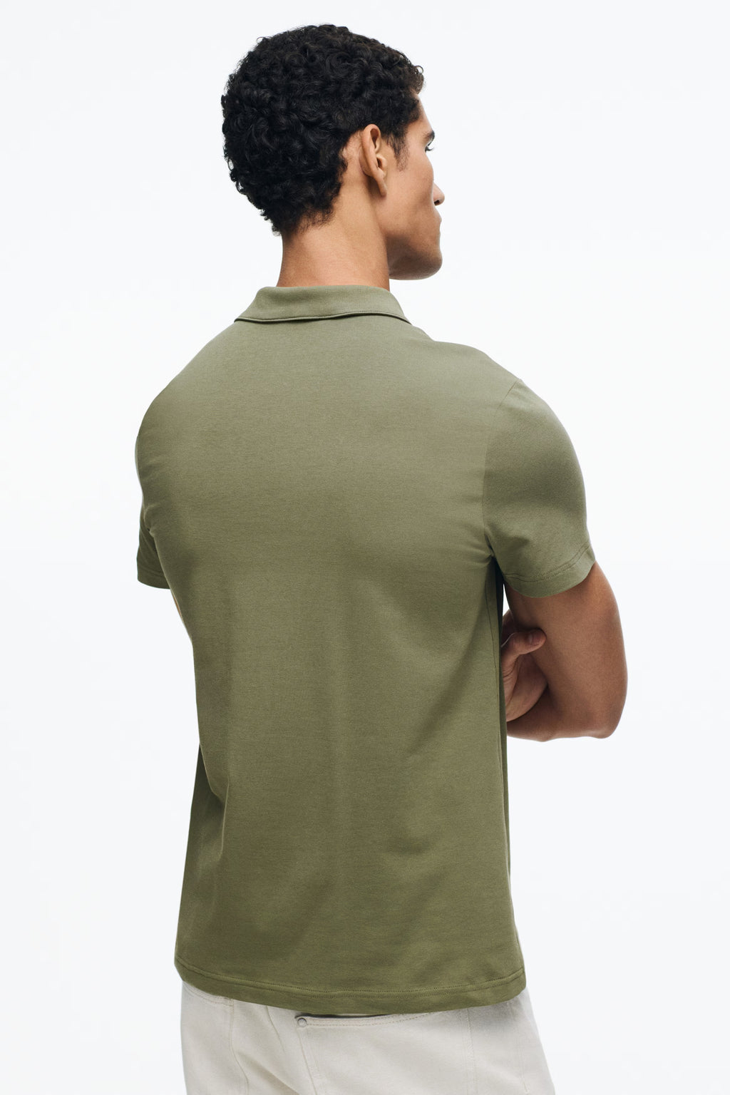 Chemise ajustada de algodón unicolor