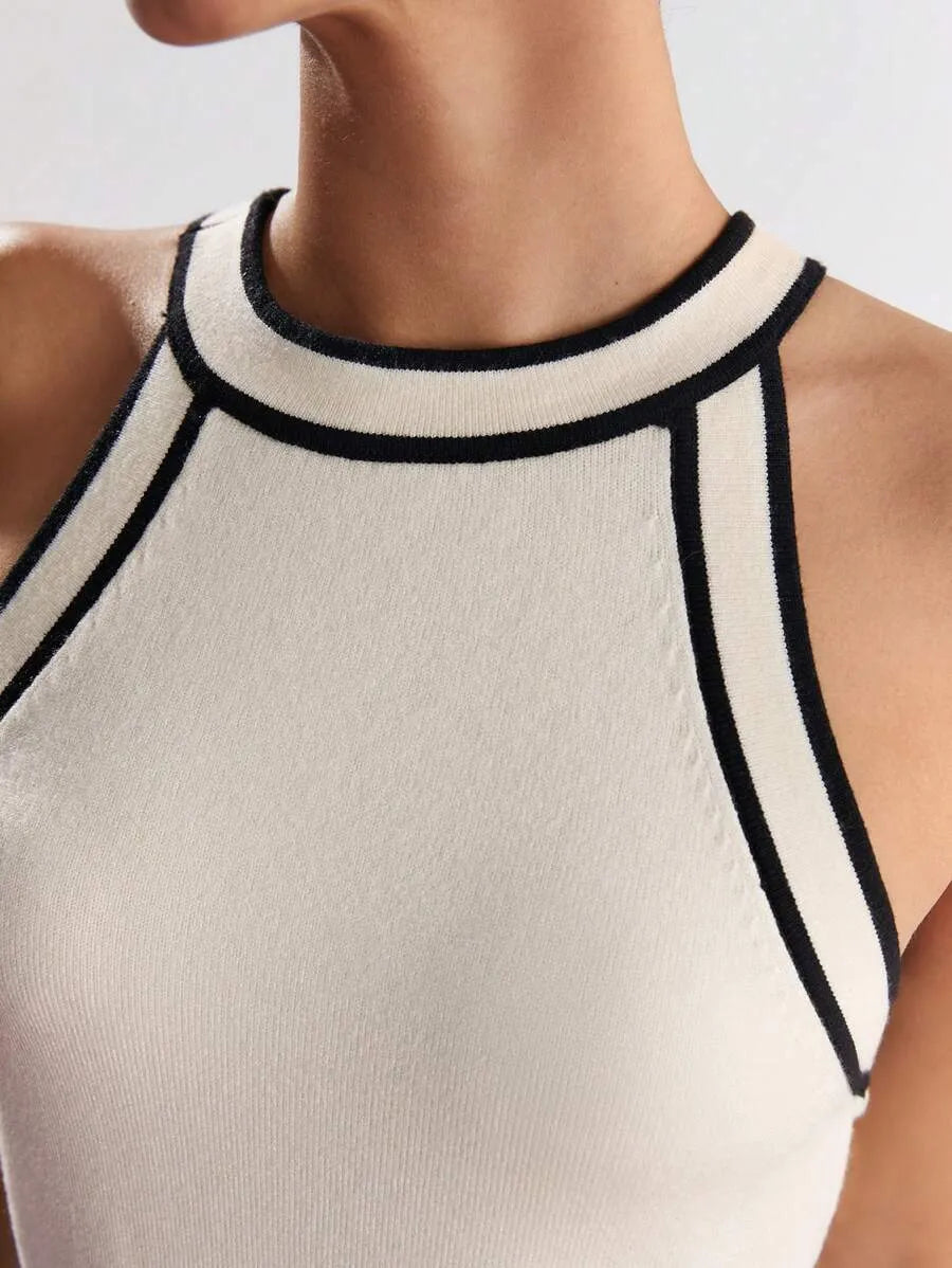 Blusa de punto de cuello halter