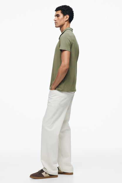 Chemise ajustada de algodón unicolor