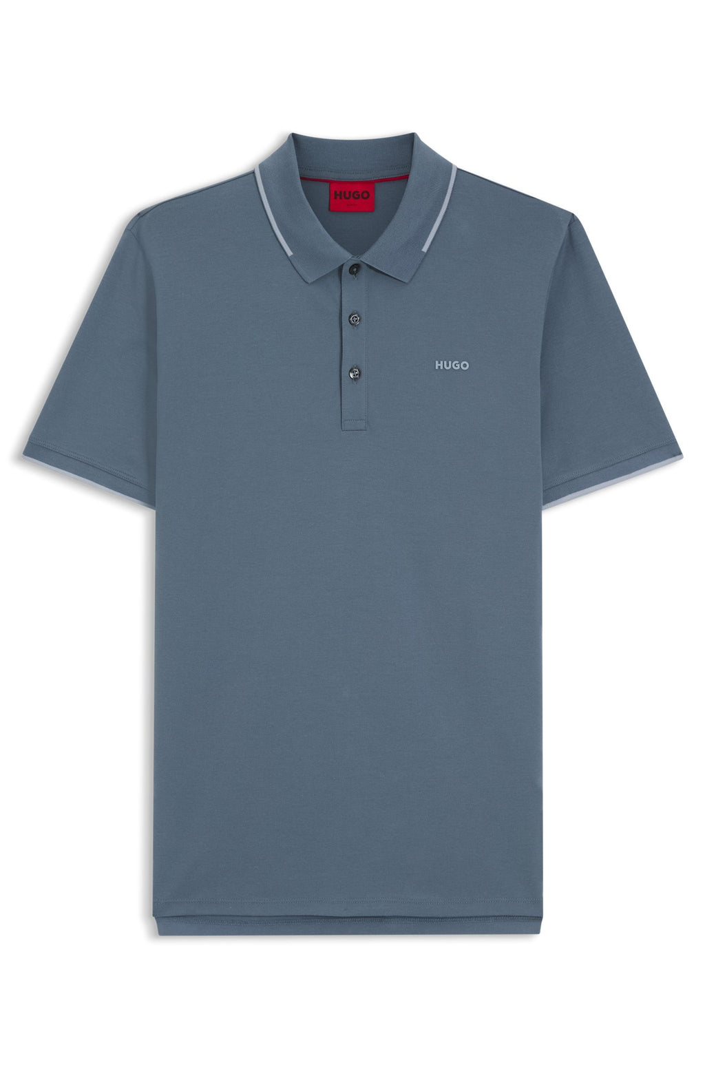 Chemise ajustada con cuello ribeteado y logo