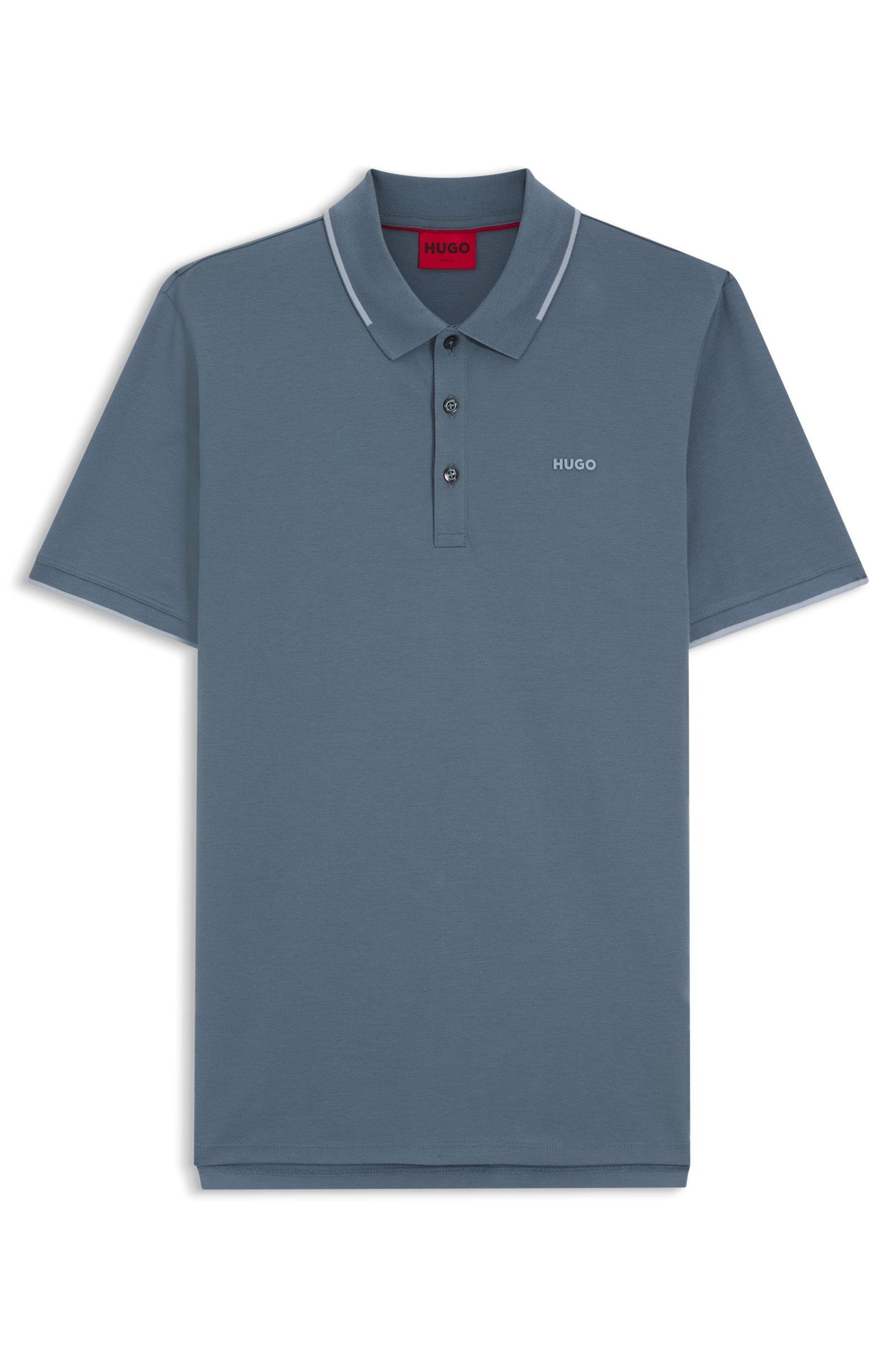 Chemise ajustada con cuello ribeteado y logo