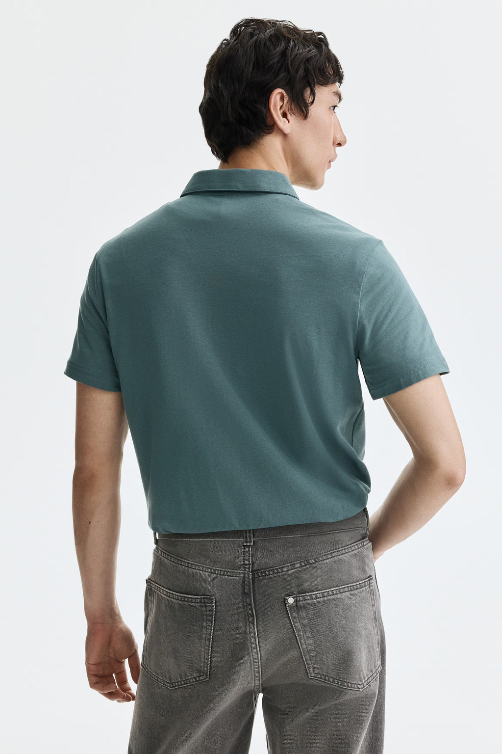 Chemise ajustada de algodón unicolor