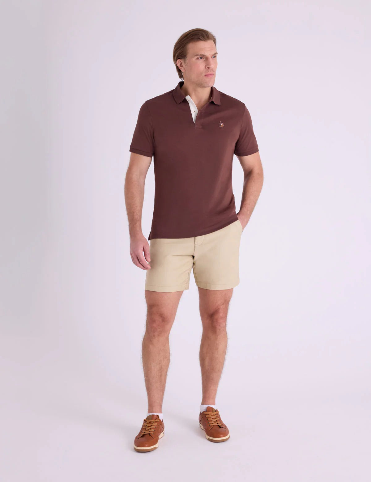 Chemise de algodón unicolor con logo de color