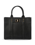 Cartera tipo tote mediana con logo en placa