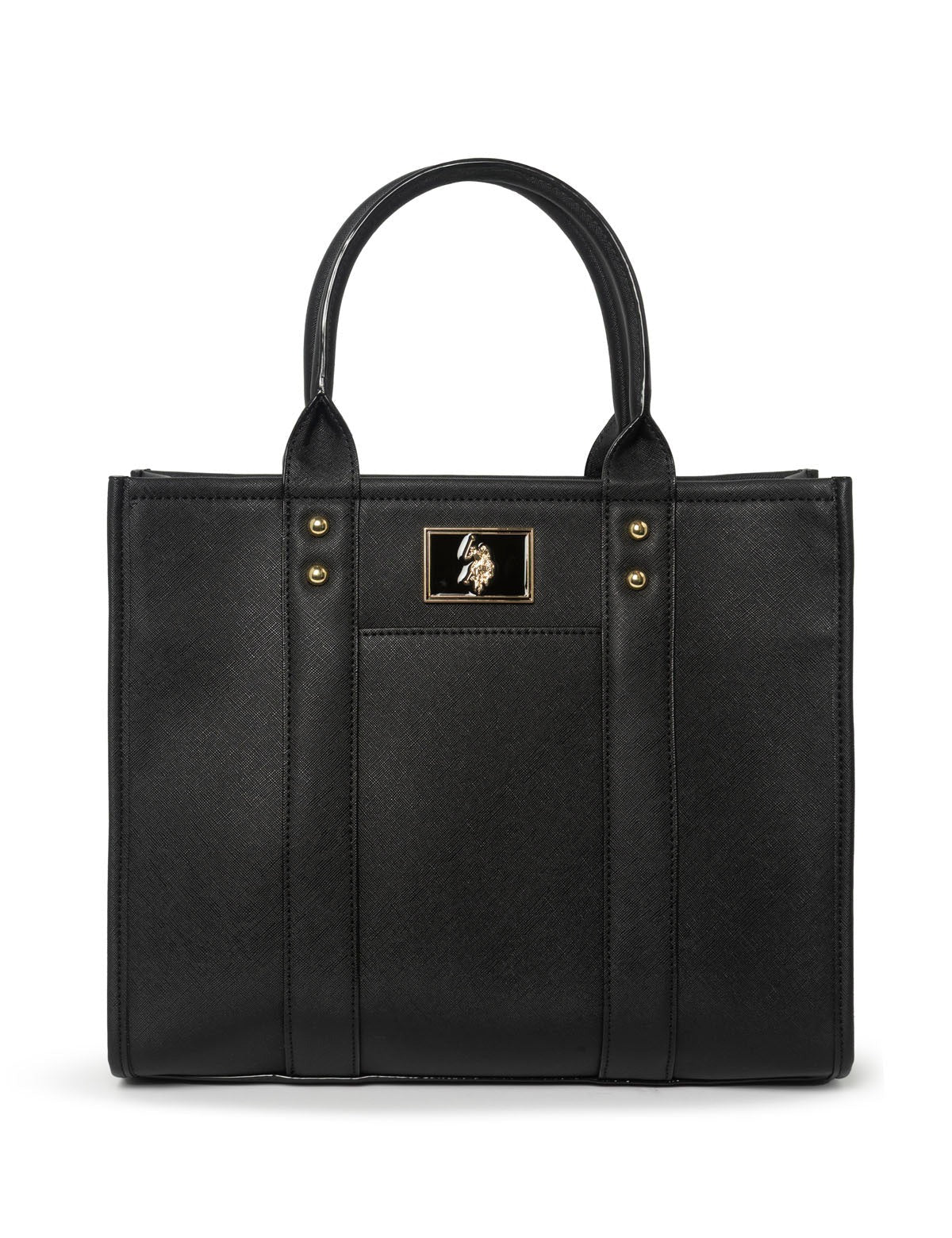 Cartera tipo tote mediana con logo en placa