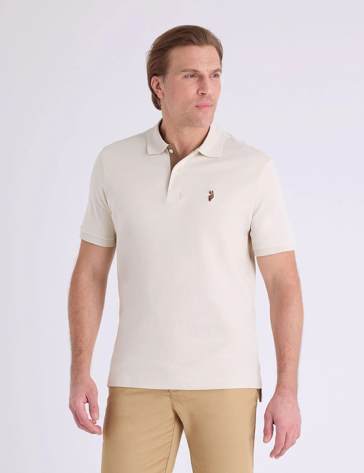Chemise de algodón unicolor con logo de color