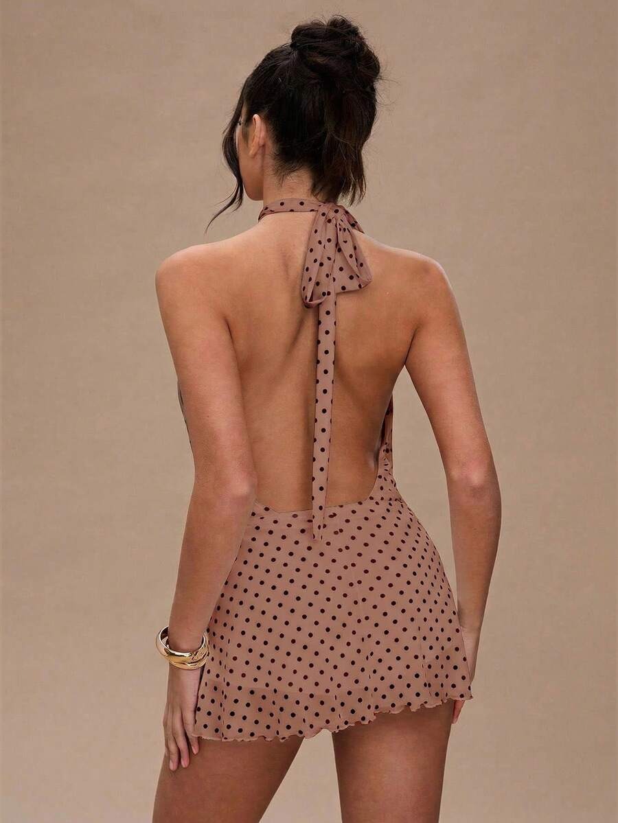 Vestido con estampado de lunares