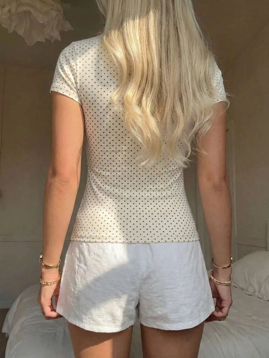 Franela casual de lunares