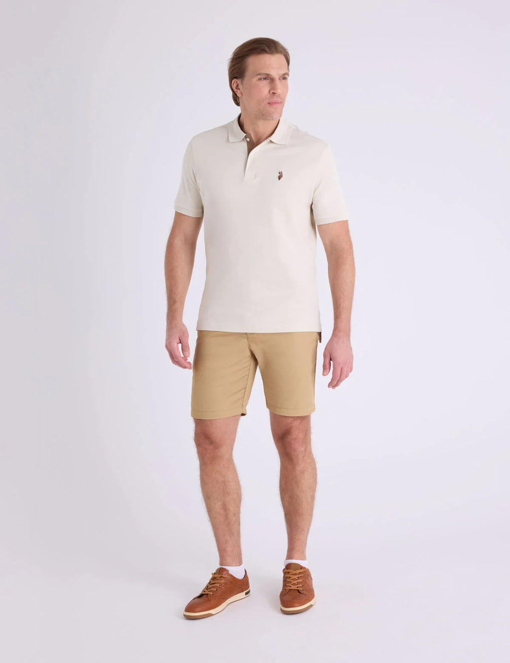 Chemise de algodón unicolor con logo de color