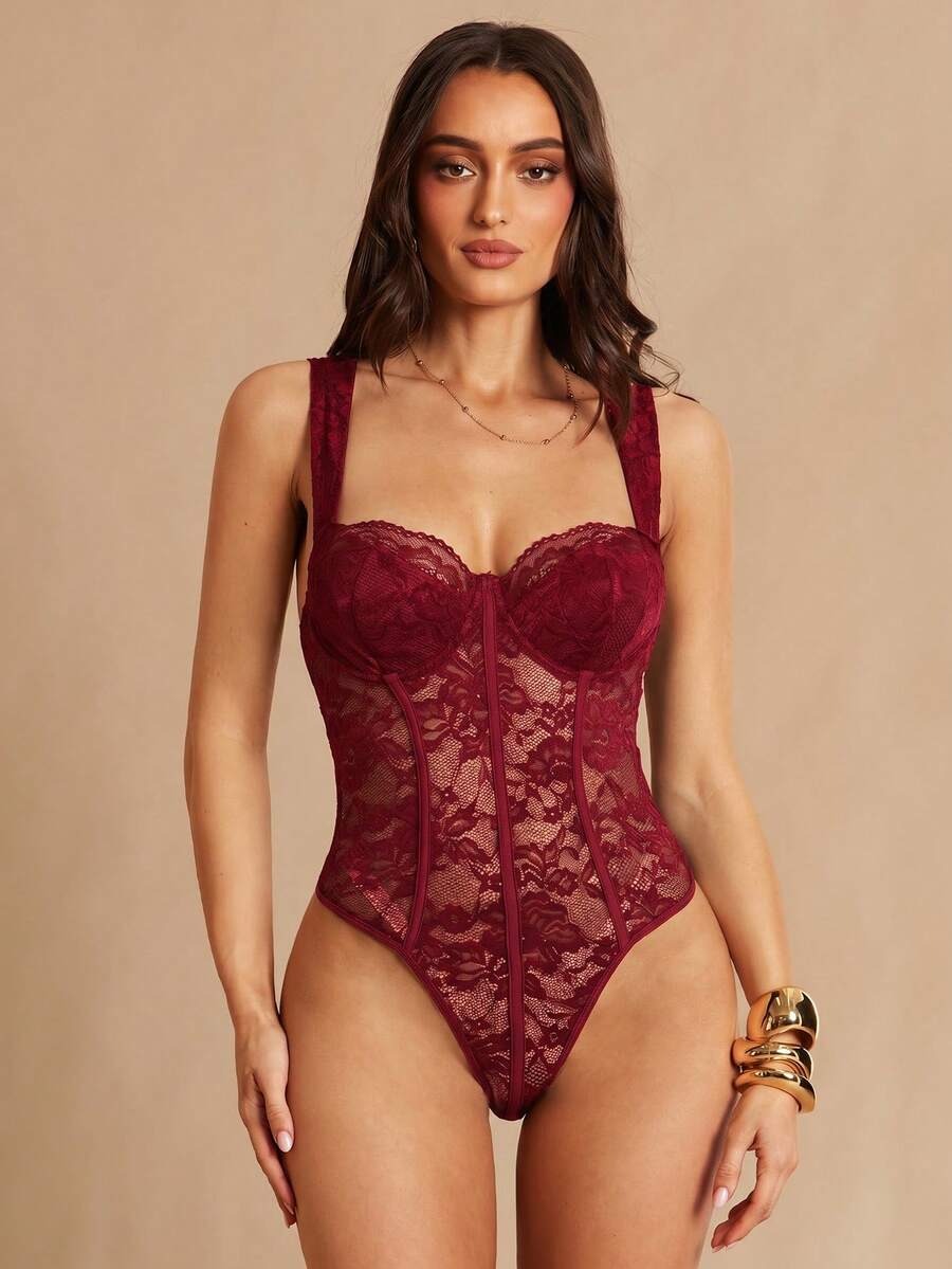 Body con encaje floral