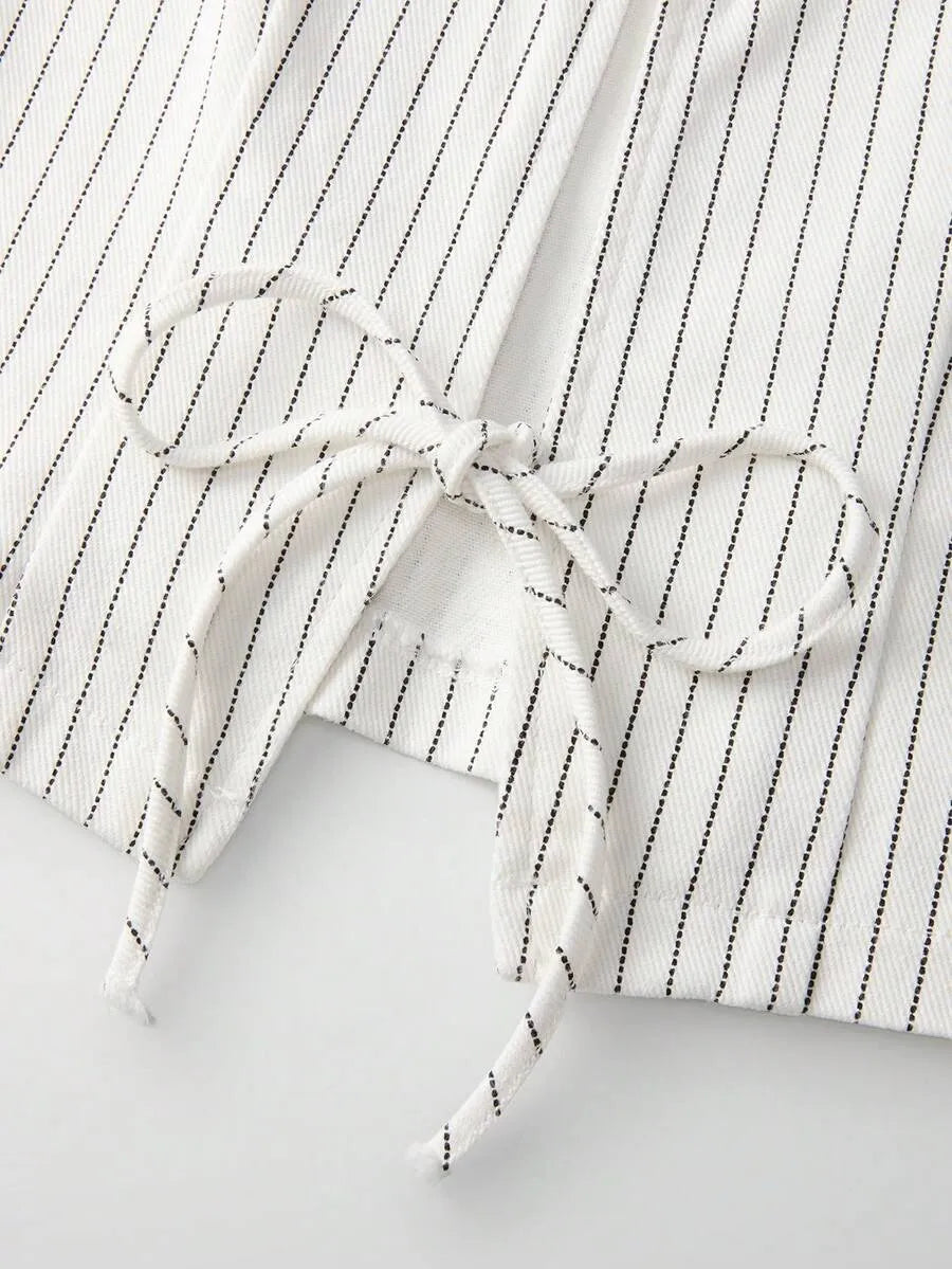 Conjunto estampado de rayas verticales