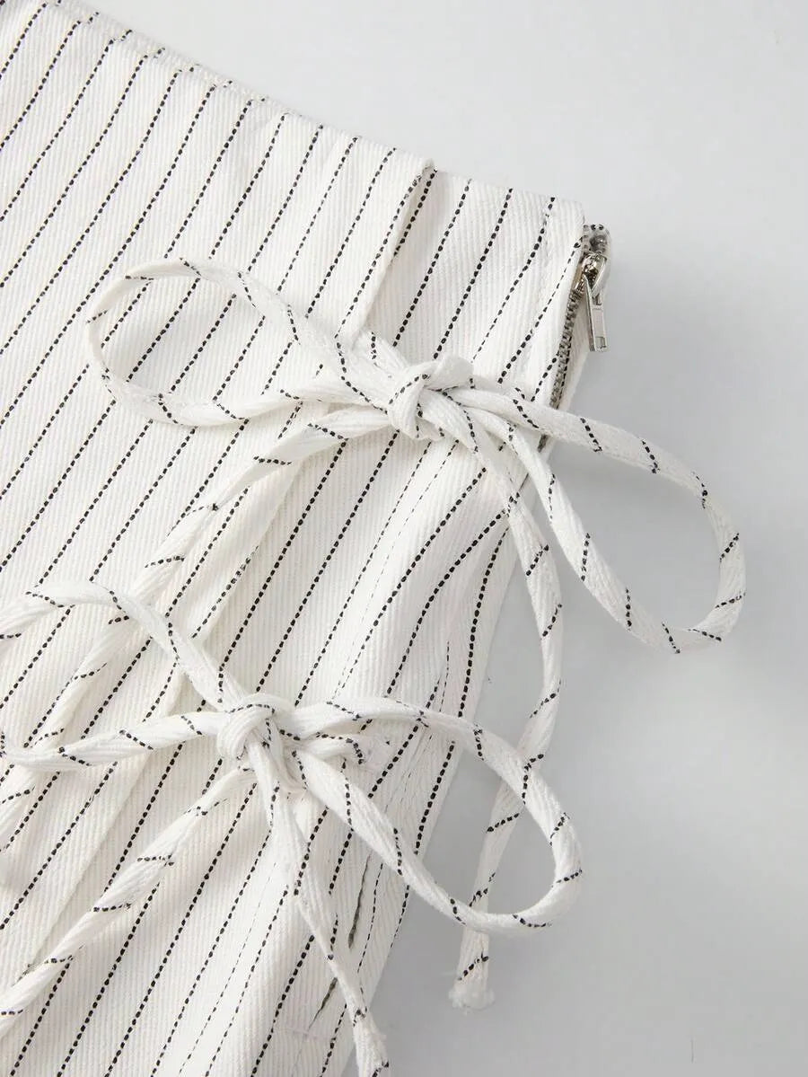Conjunto estampado de rayas verticales