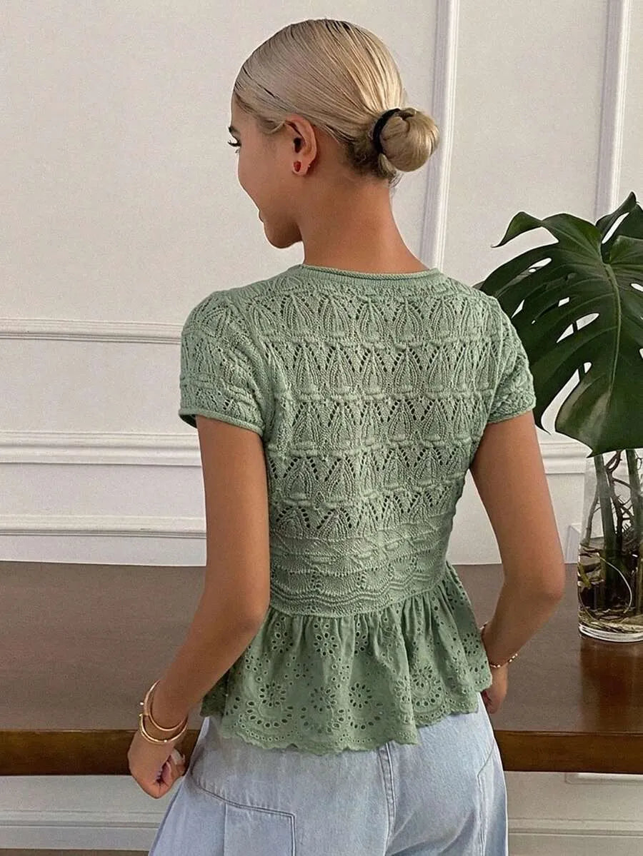 Blusa de punto con diseño floral