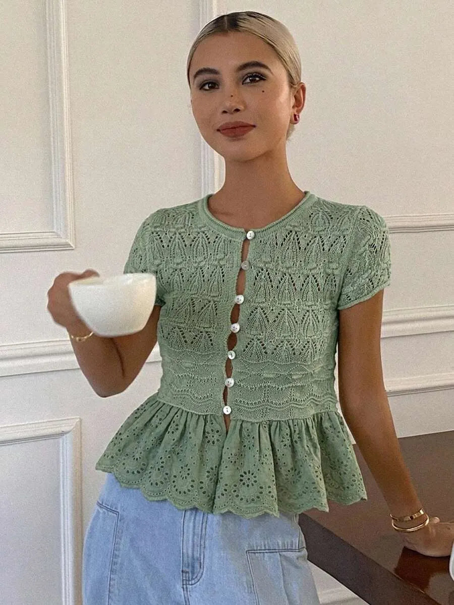 Blusa de punto con diseño floral