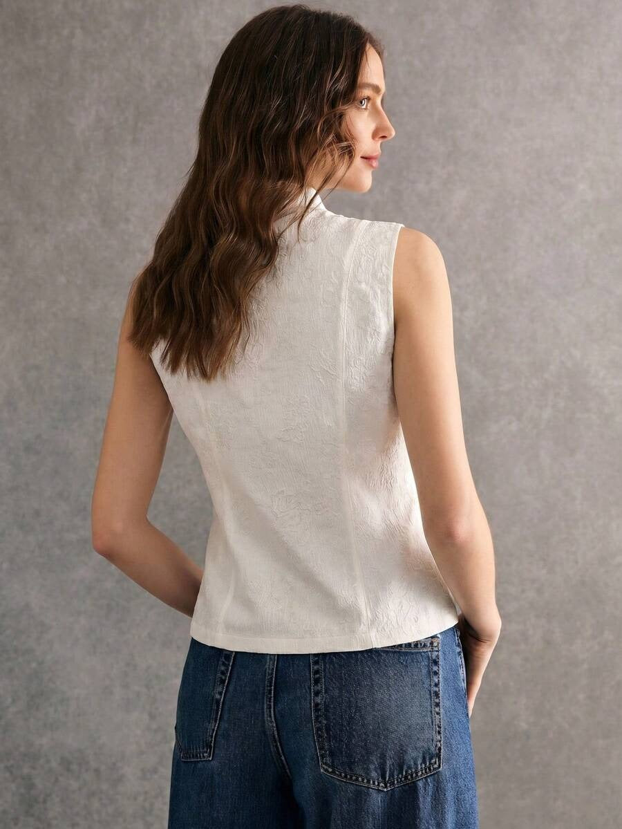 Chaleco casual con lazos delanteros