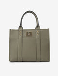 Cartera tipo tote mediana con logo en placa