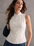 Chaleco casual con lazos delanteros