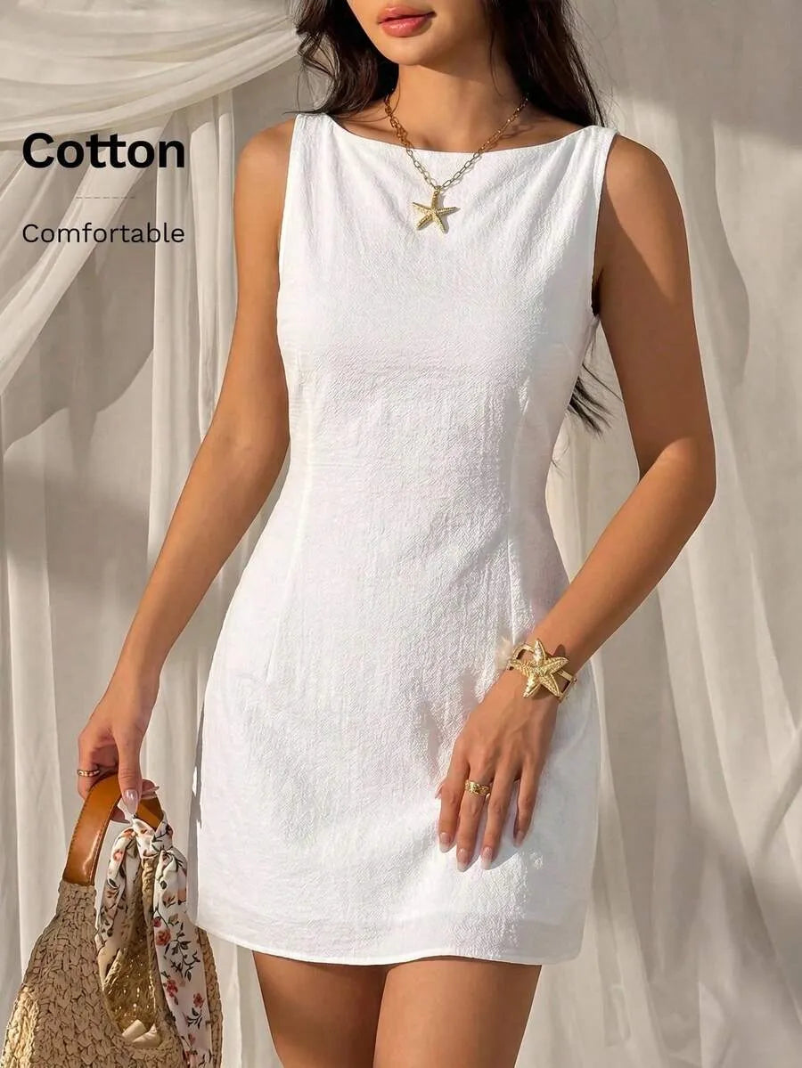 Vestido casual unicolor