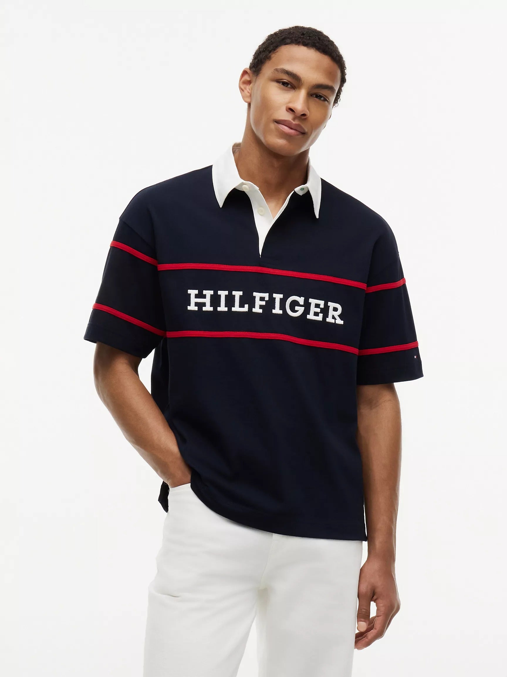 Chemise holgada con logo bordado estilo ruby
