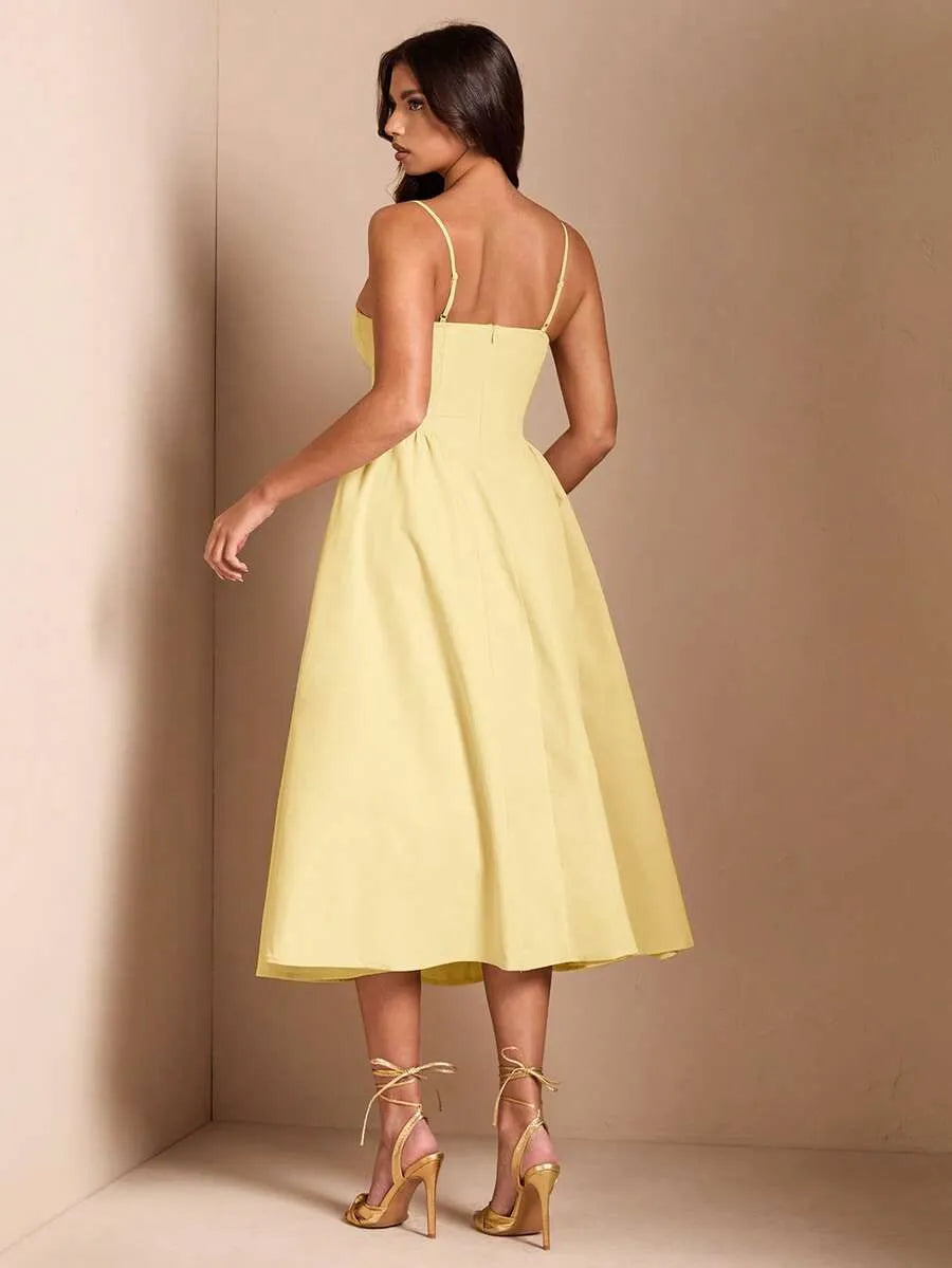 Vestido elegante unicolor