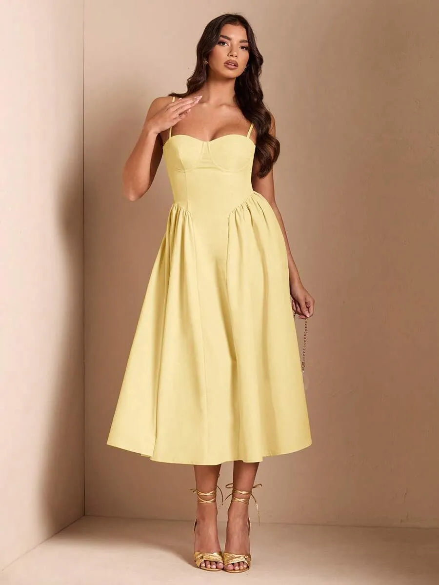 Vestido elegante unicolor