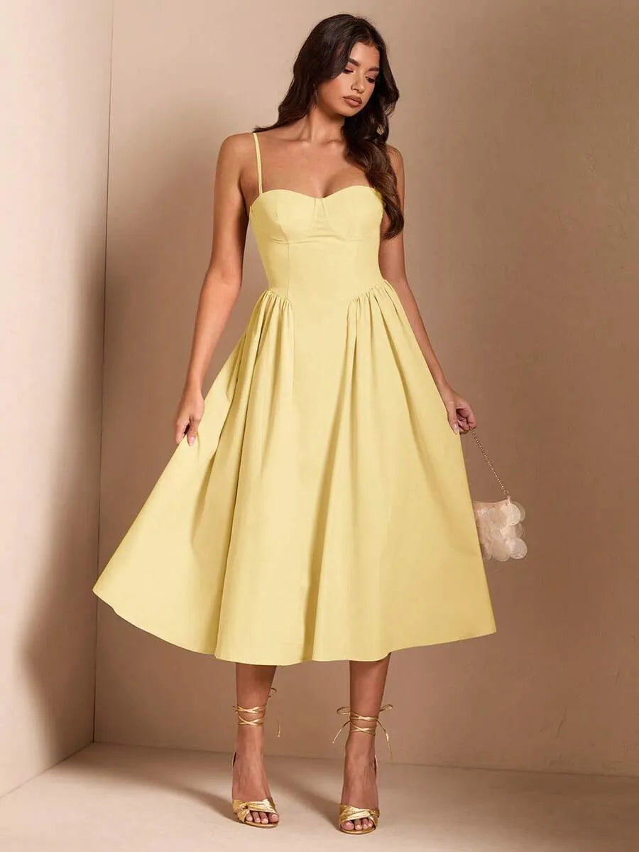 Vestido elegante unicolor