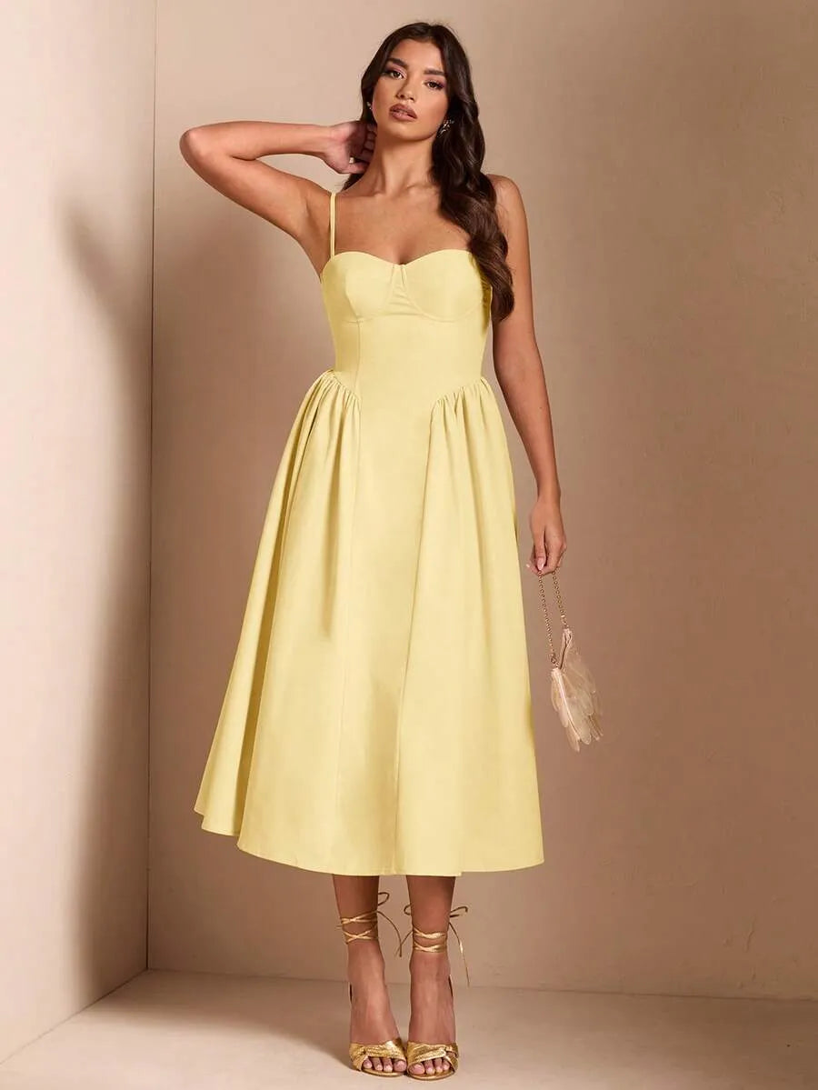 Vestido elegante unicolor