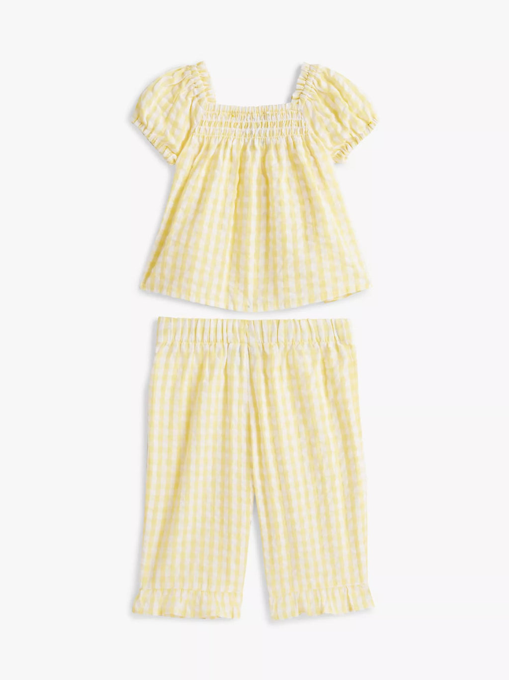Conjunto de top y pantalón de cuadros para pequeñas