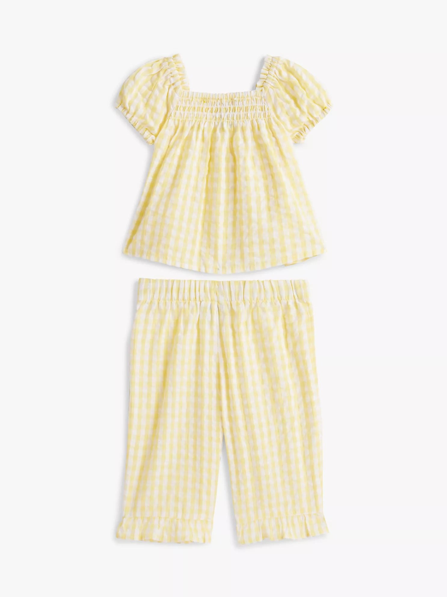 Conjunto de top y pantalón de cuadros para pequeñas