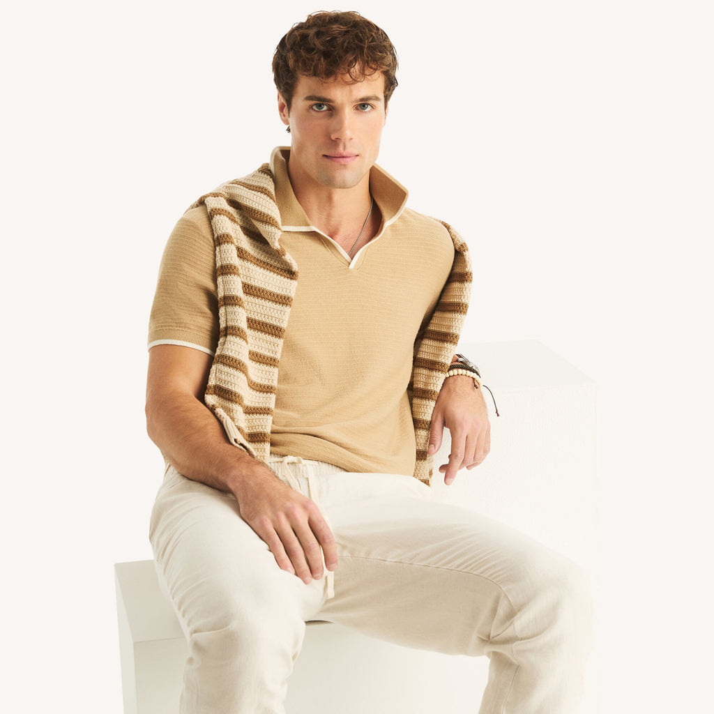 Chemise texturizado con tela de sueter
