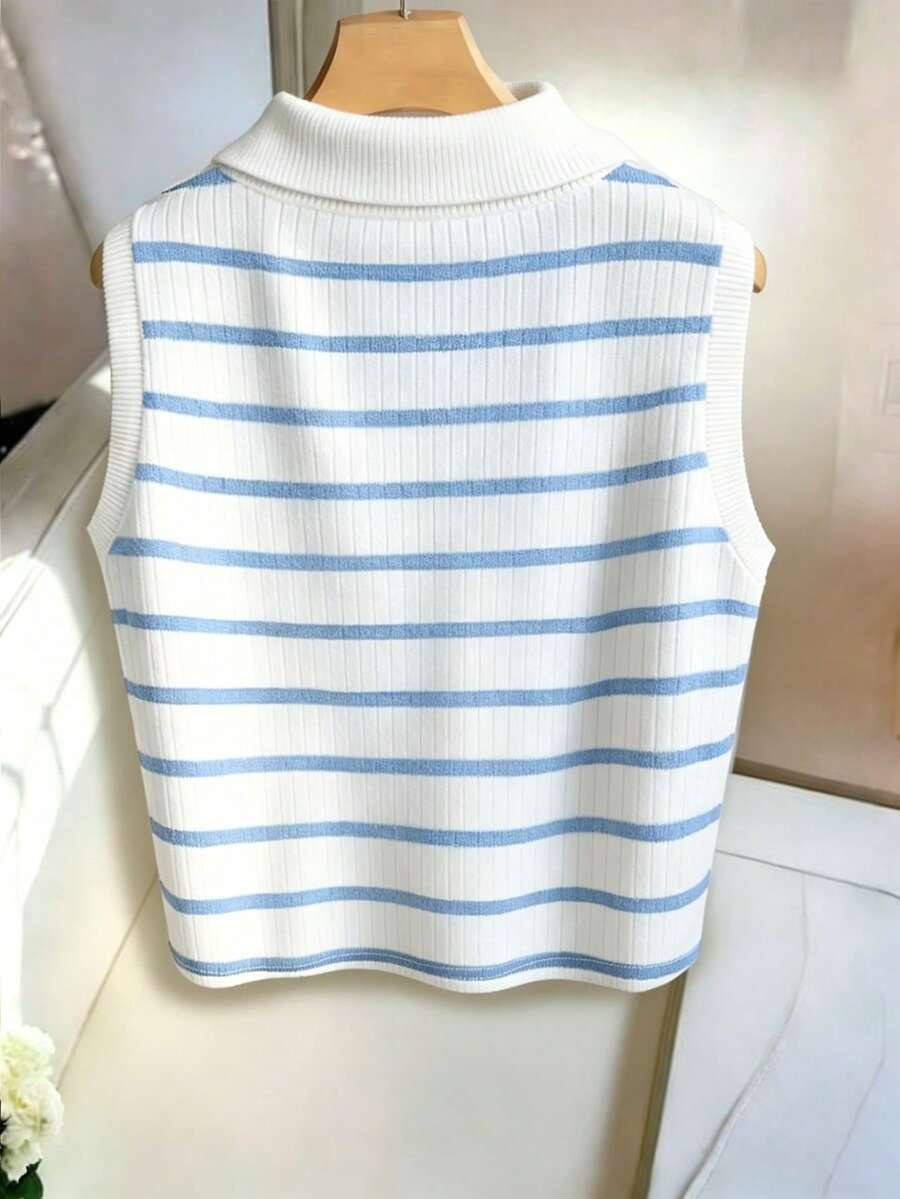 Chaleco de punto con diseño de rayas