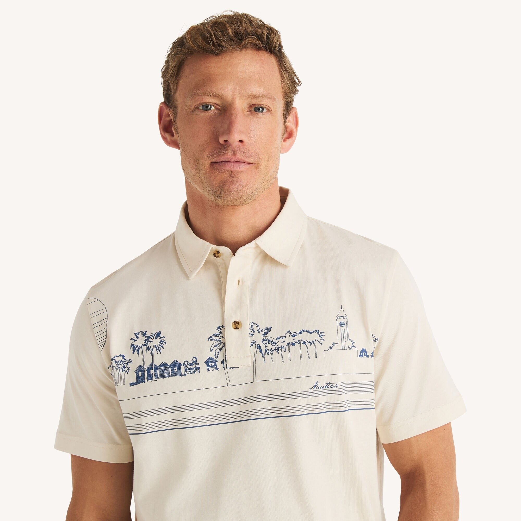 Chemise de algodón con estampado central