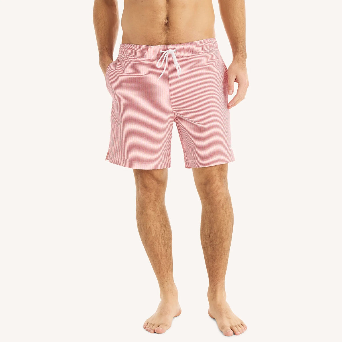 Traje de baño tipo short 7" con rayas verticales