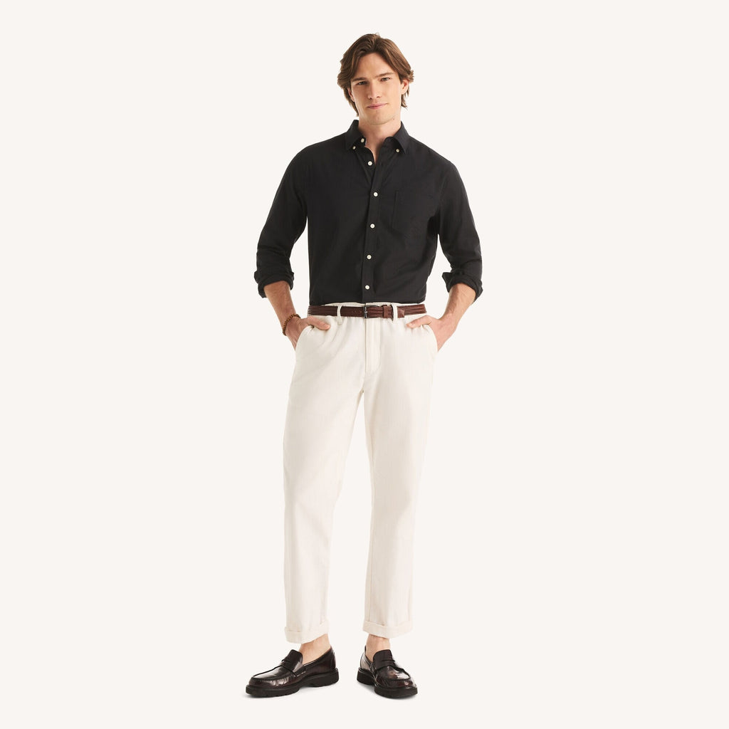 Camisa manga larga unicolor Oxford