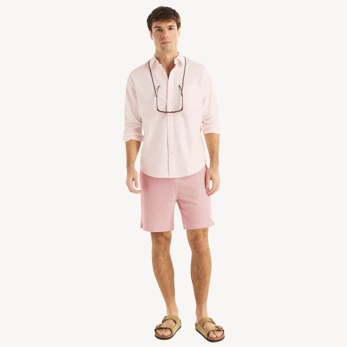 Traje de baño tipo short 7" con rayas verticales