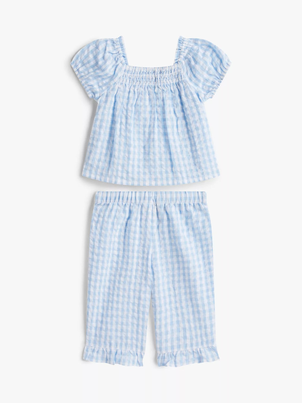 Conjunto de top y pantalón de cuadros para pequeñas