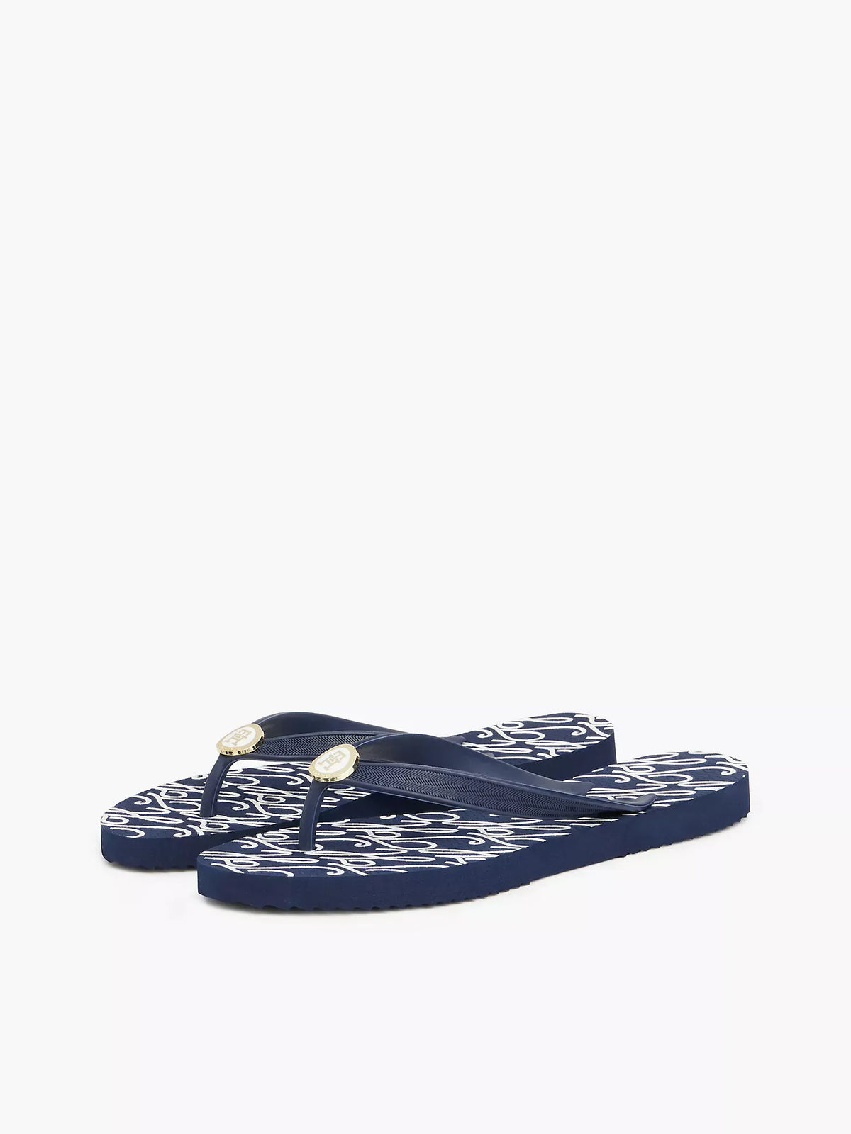 Sandalias con logo metálico
