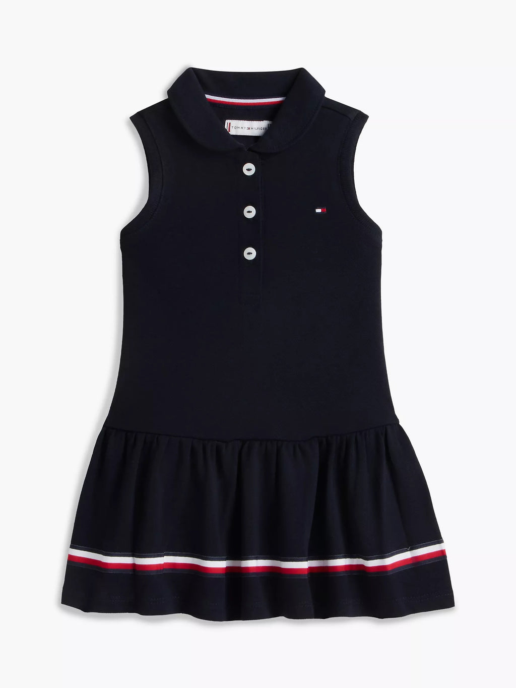 Vestido unicolor sin mangas con logo para pequeñas