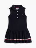 Vestido unicolor sin mangas con logo para pequeñas