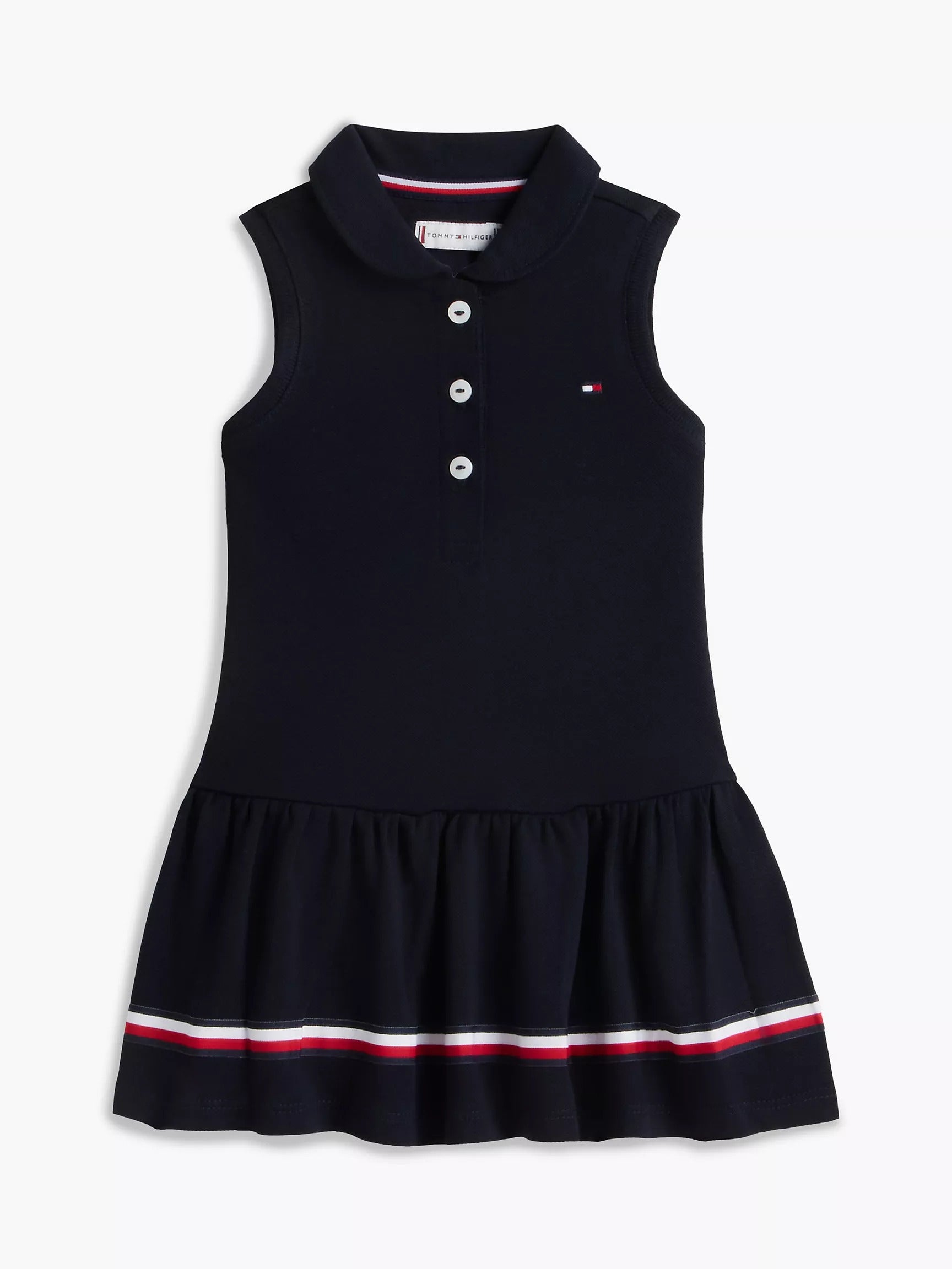 Vestido unicolor sin mangas con logo para pequeñas