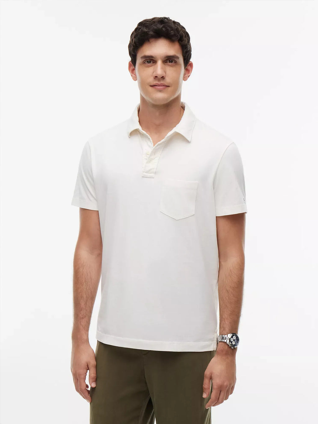 Chemise regular de algodón con bolsillo