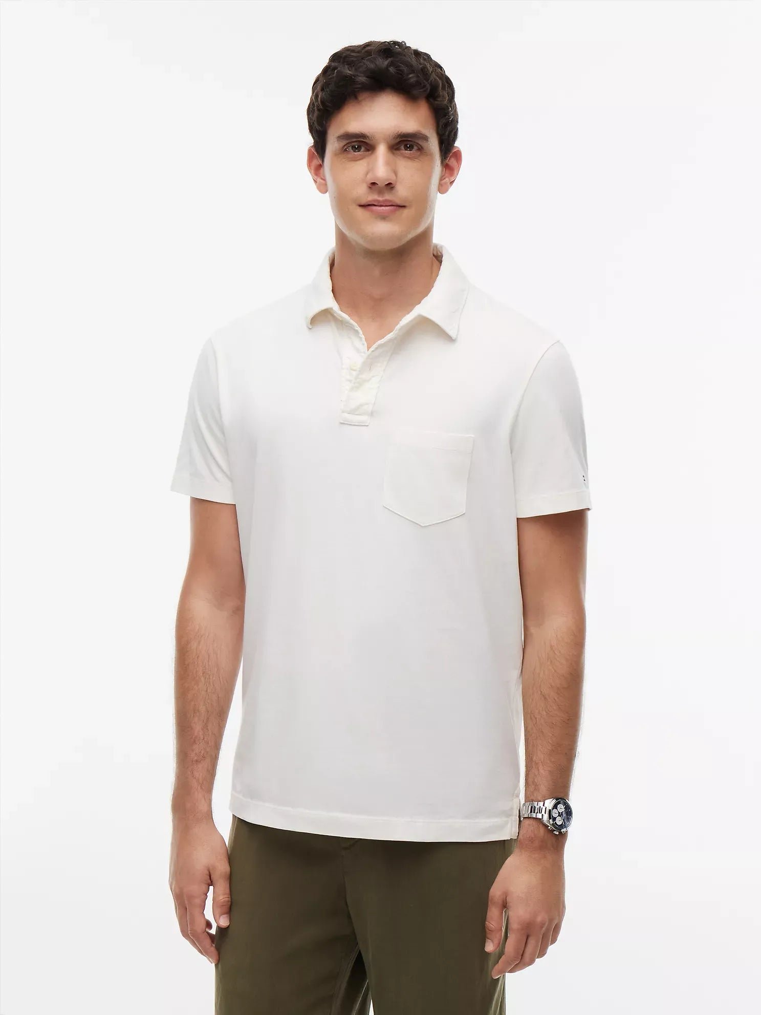 Chemise regular de algodón con bolsillo