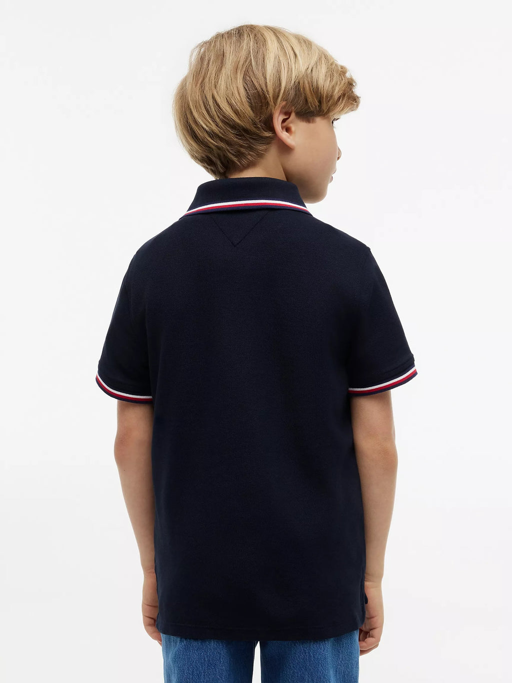 Chemise unicolor con cuello ribeteado para niño